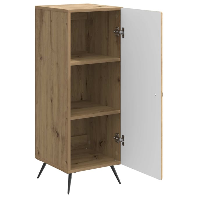 vidaXL - Dressoir - Artisanaal - eiken - 33 - x - 34,5 - x - 90 - cm - Bewerkt - hout