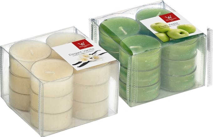 Geurkaarsen theelichtjes - 24 stuks - verse appel en vanille