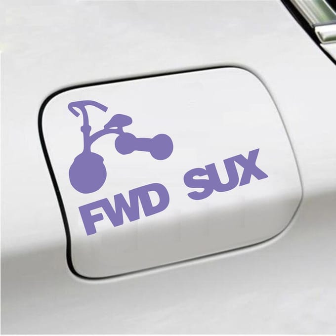 Bumpersticker - FWD SUX - 12,2 X 18 - Paars