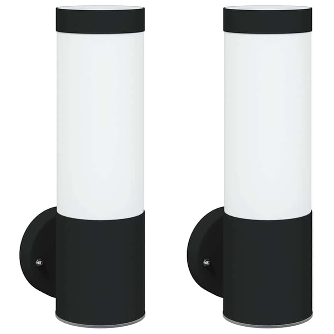 vidaXL Buiten Wandlamp 2 st Zwart 12 x 8,5 x 27 cm