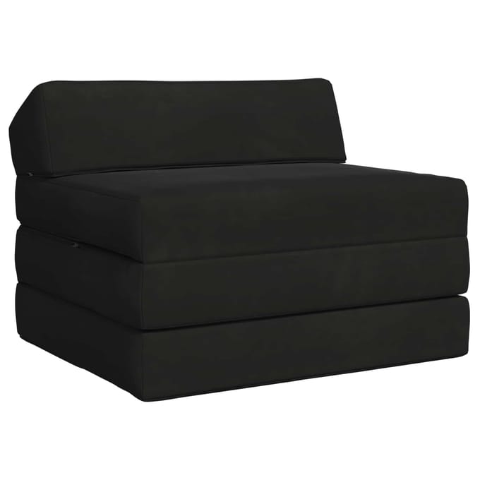vidaXL - Vouwbare - Sofa - Bed - Zwart - 70 - x - 60 - x - 49 - cm - Fluweel