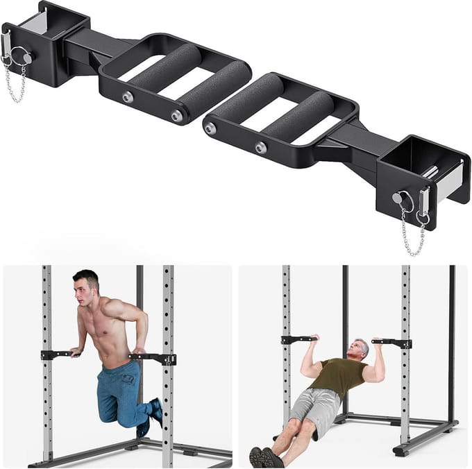 Dip Bars Beugel voor Power Rack | Brede & Smalle Handgrepen | Krachttraining Accessoire