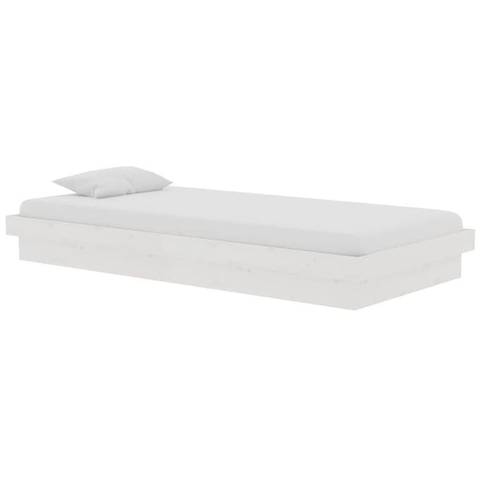 vidaXL - Bedframe - massief - hout - wit - 90x190 - cm