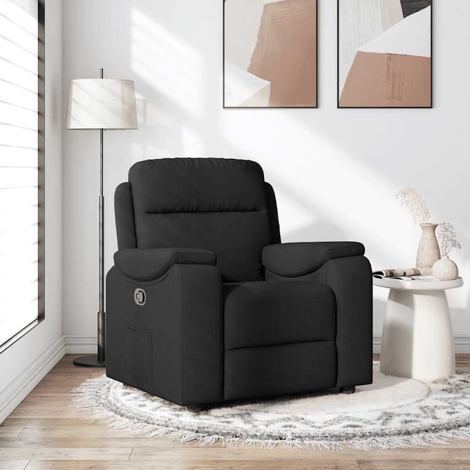 vidaXL - Fauteuil - verstelbaar - stof - zwart