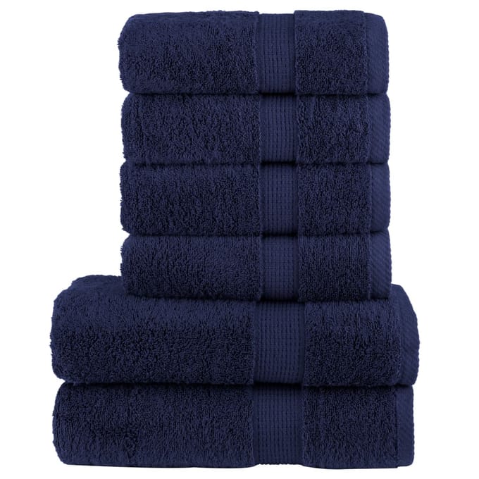vidaXL - 6-delige - Handdoekenset - SOLUND - 600 - g/m² - marineblauw