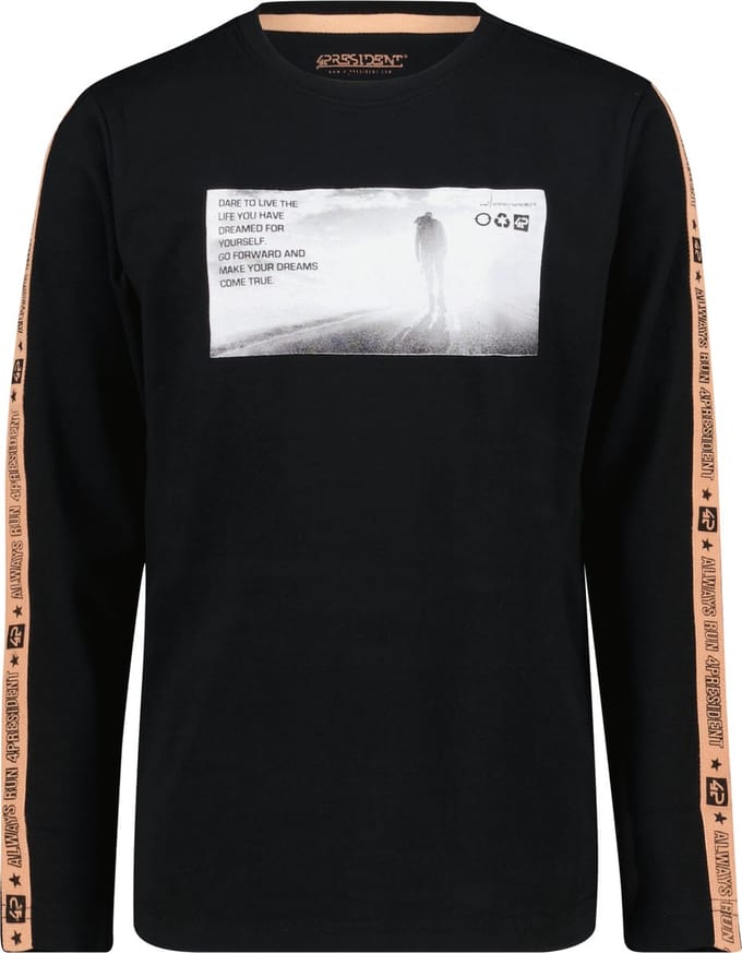 4PRESIDENT T-shirt jongens - Black - Maat 164
