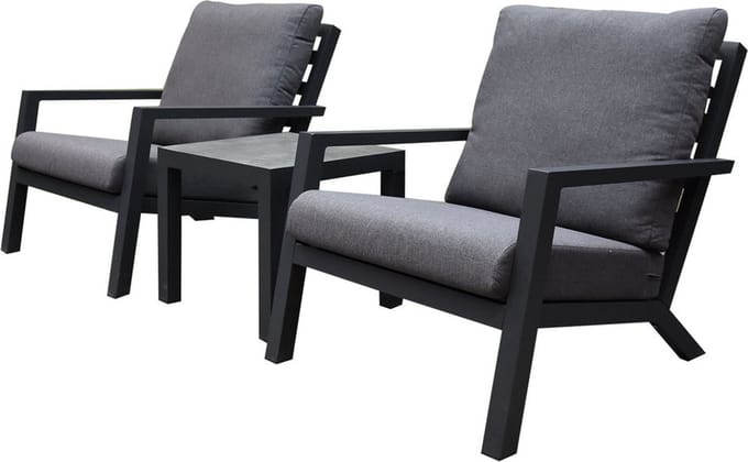Malaga lounge balkonset 3 delig antraciet aluminium