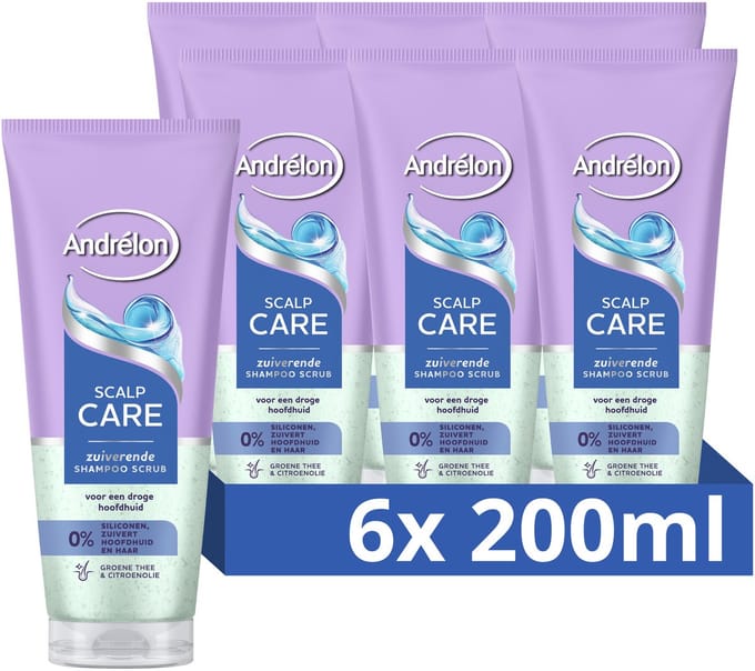 Andrélon - Shampoo Scrub - Scalp Care - 6 x 200 ml