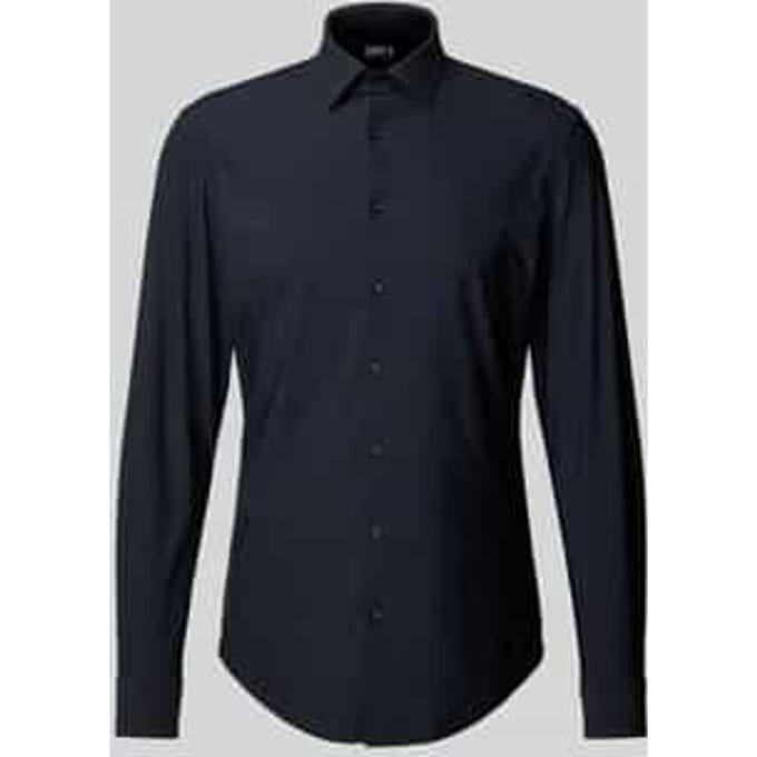 Slim fit zakelijk overhemd met effen structuur