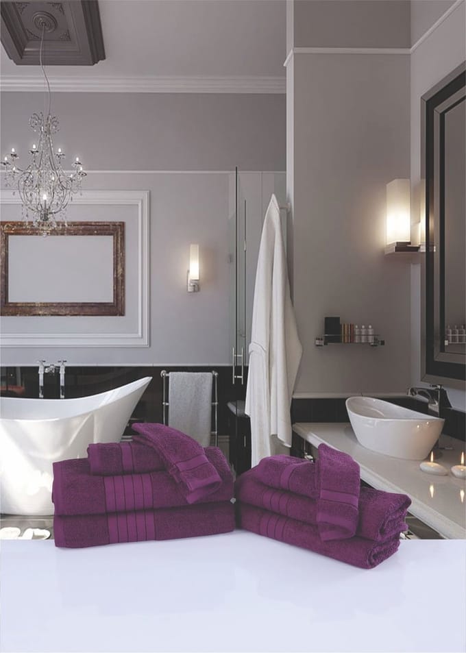 Good Morning uni handdoek effen kleur - Handdoekenset 2 - Bordeaux - Badstof