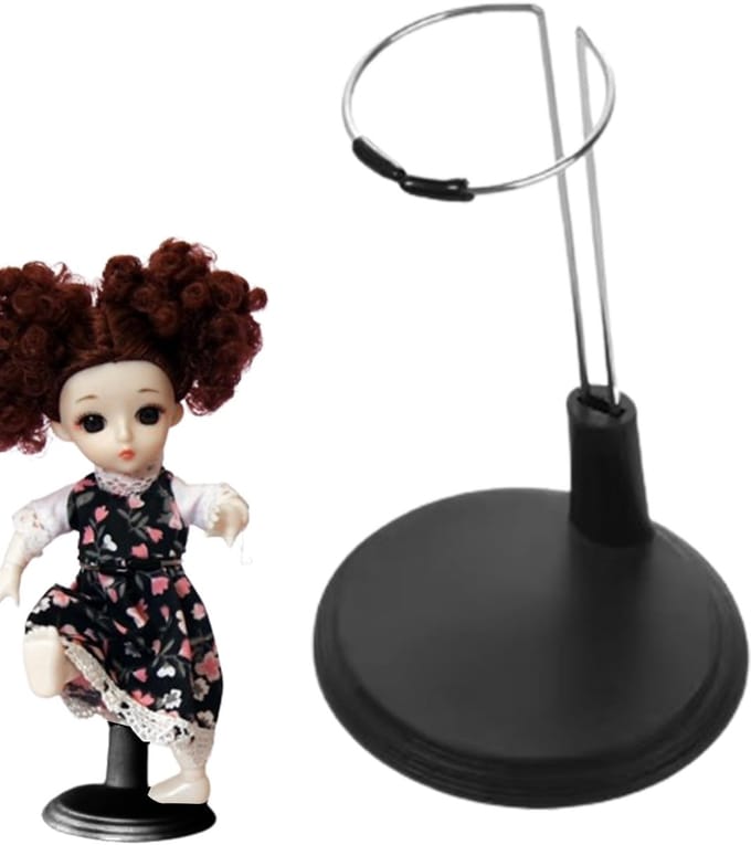 Poppen Standaard - Displayhouder - Poppen Presenteren - Stabiel Antislip - 12-14 cm - Zwart