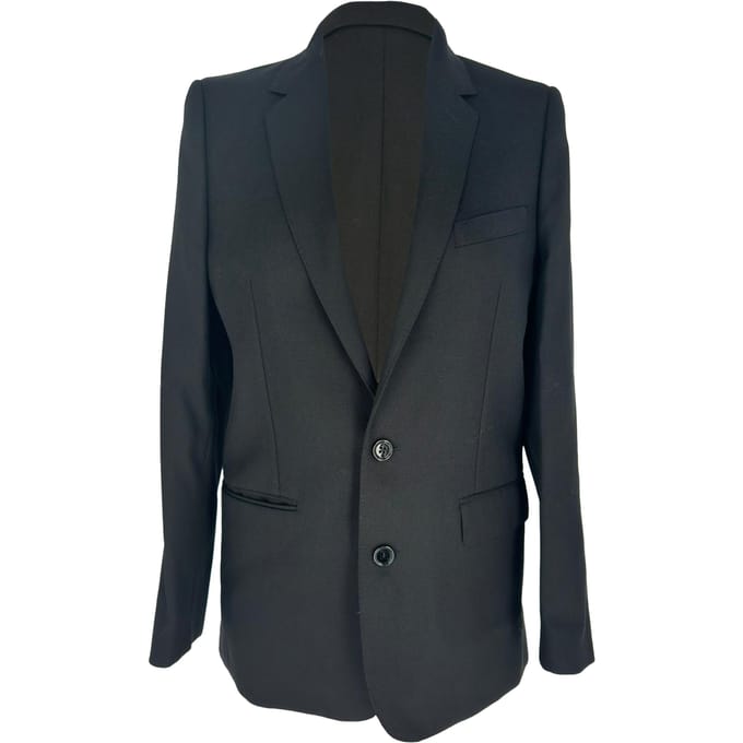 Celine klassieke blazer met enkele rij knopen in zwarte wol