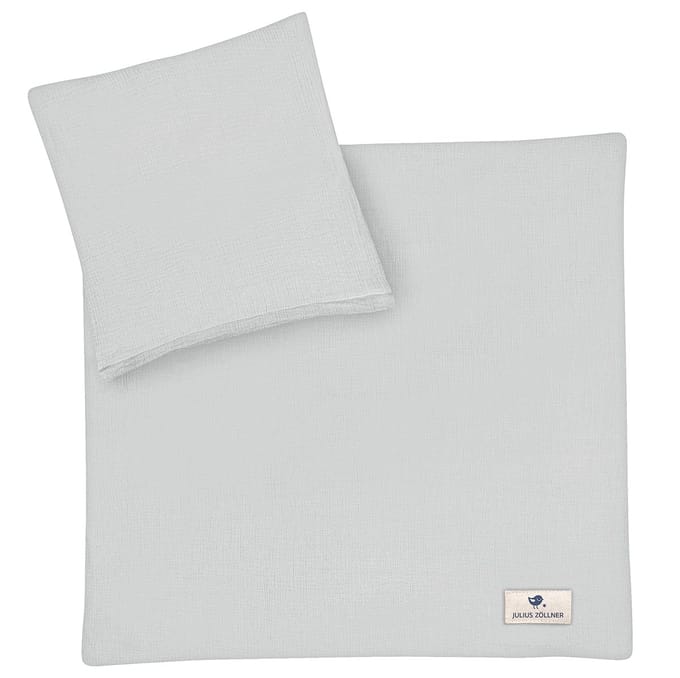Julius Zöllner babybeddengoed mousseline - grau, maat 80x80 + 35x40 cm