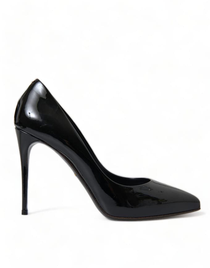 Dolce & Gabbana Zwarte Patenten Leren Hakken Schoenen