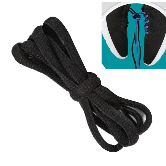 1 paar zwarte veters van 1,2 m lang, zwarte platte veters voor sport- en hardloopschoenen en casual schoenen black