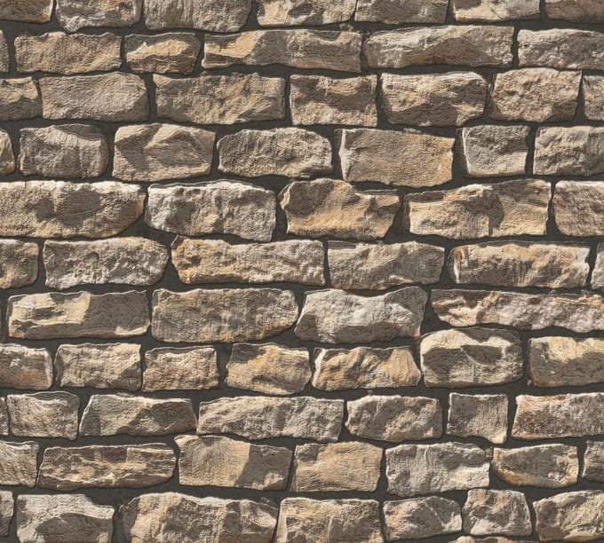 STEEN BEHANG | Industrieel - bruin beige zwart - A.S. Création Elements
