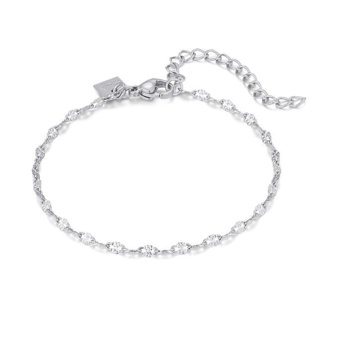 Twice As Nice Armband in edelstaal, ovaaltjes 16cm+5cm
