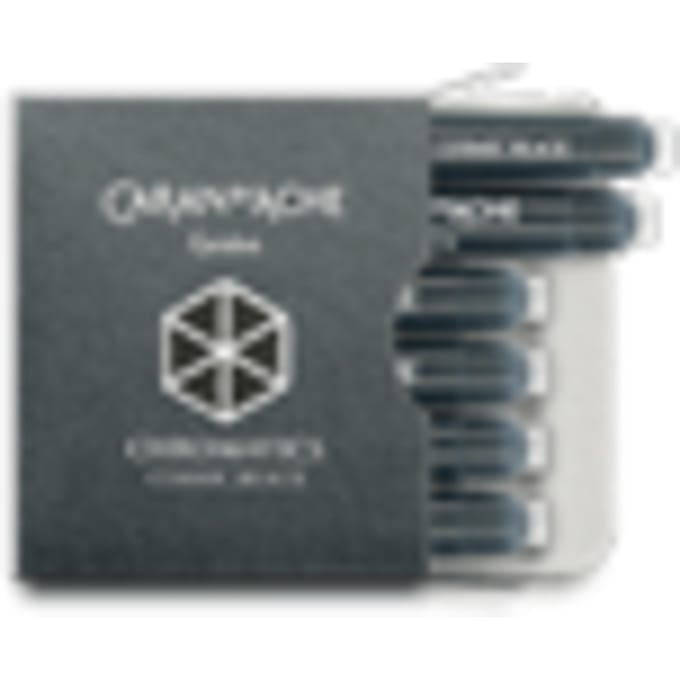 Caran d'ache vulpenvulling chromatics per 6 stuks, cosmic black