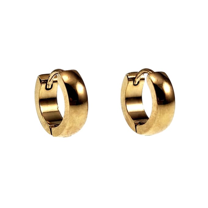 ∅13mm x 4mm Oorbellen Unisex - Verguld RVS - Oorringen Dames - Heren