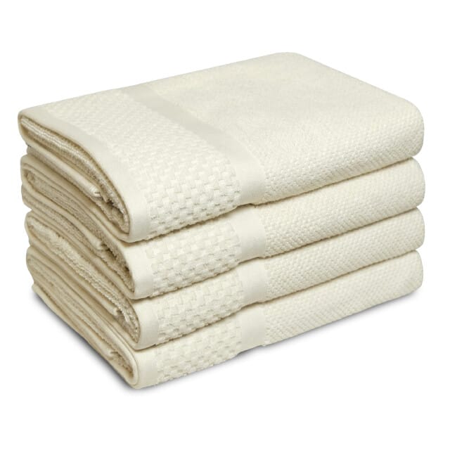 PHLOX Soft Popcorn Handdoeken 70x140 cm - Set van 4 - 100% Katoen 500 g/m2 - Creme