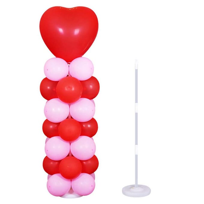 Colonne de base de ballon en plastique Support de ballon léger pour fête d'anniversaire mariage white