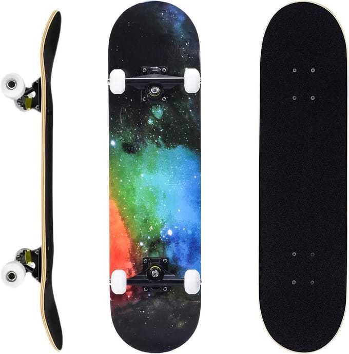 Compleet Skateboard - Beginners Skateboard - Straat Cruisen - 7 Laags Esdoorn Dek - 80 x 20 cm