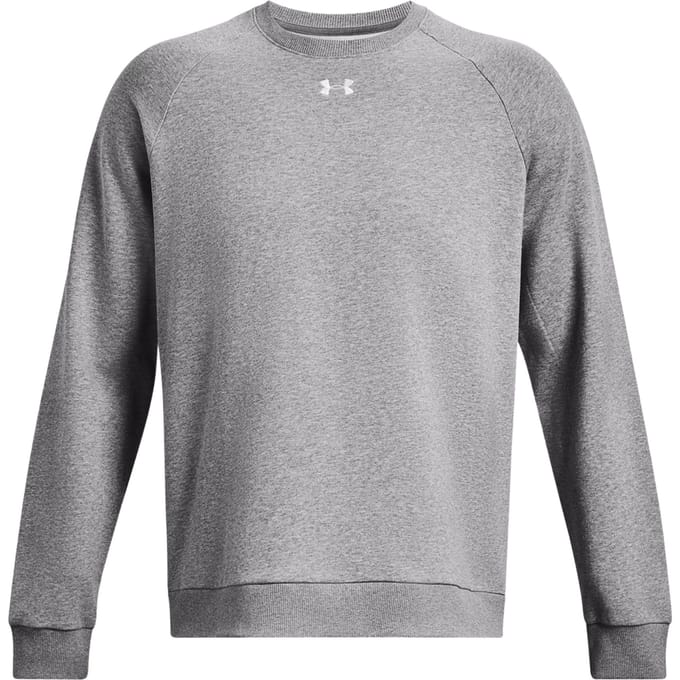 Under Armour UA Rival Fleece Crew-GRY Heren Sporttrui - Castlerock Light Heather - Wit