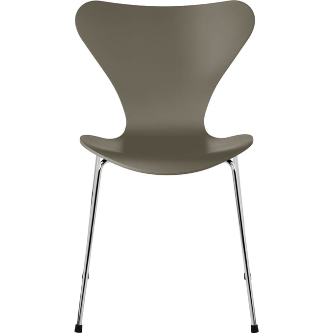 Fritz Hansen Serie 7 3107 Stoel - lak - olive green - verchroomd