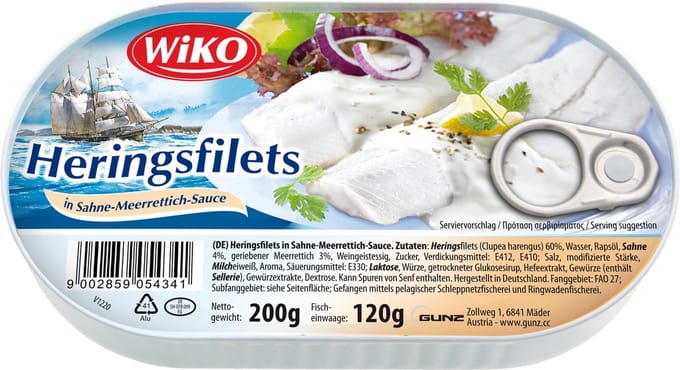 Haringfilets in room-mierikswortelsaus 200g