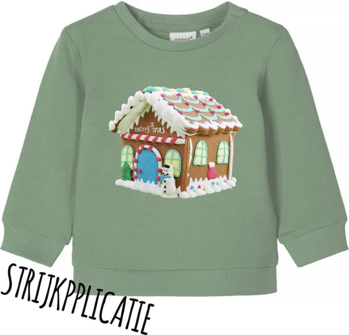 Full Color Strijkapplicatie – Kerst Peperkoekhuisje