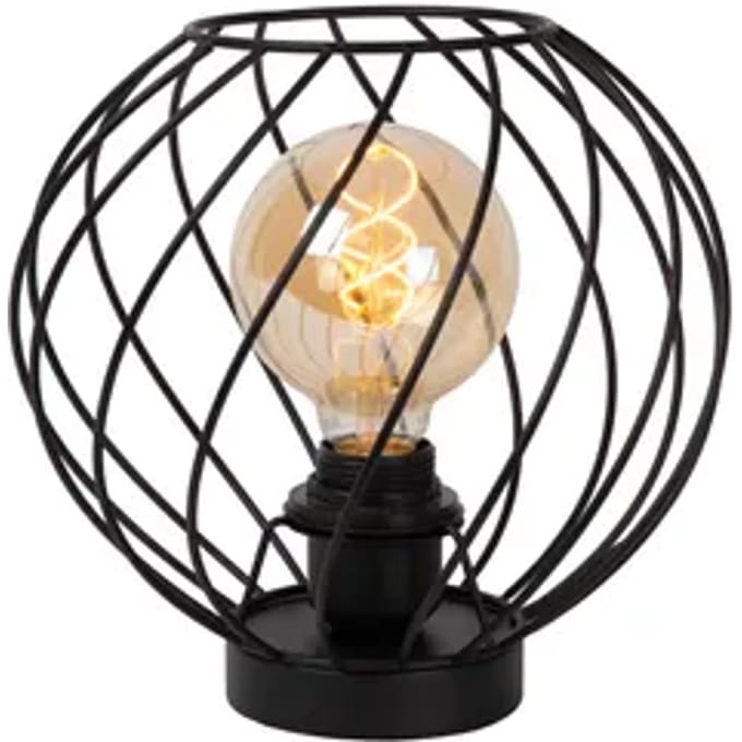 Lucide DANZA - Tafellamp - Ø 25 cm - 1xE27 - Zwart