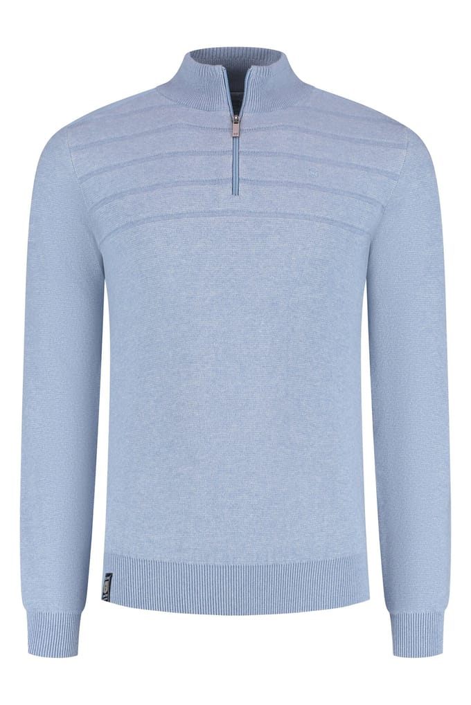 Fellows United Pullover Half Zip Plated Structure Mid Blue  4XL