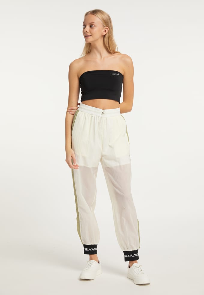 Mymo Sweatpants Dames olijf wol wit