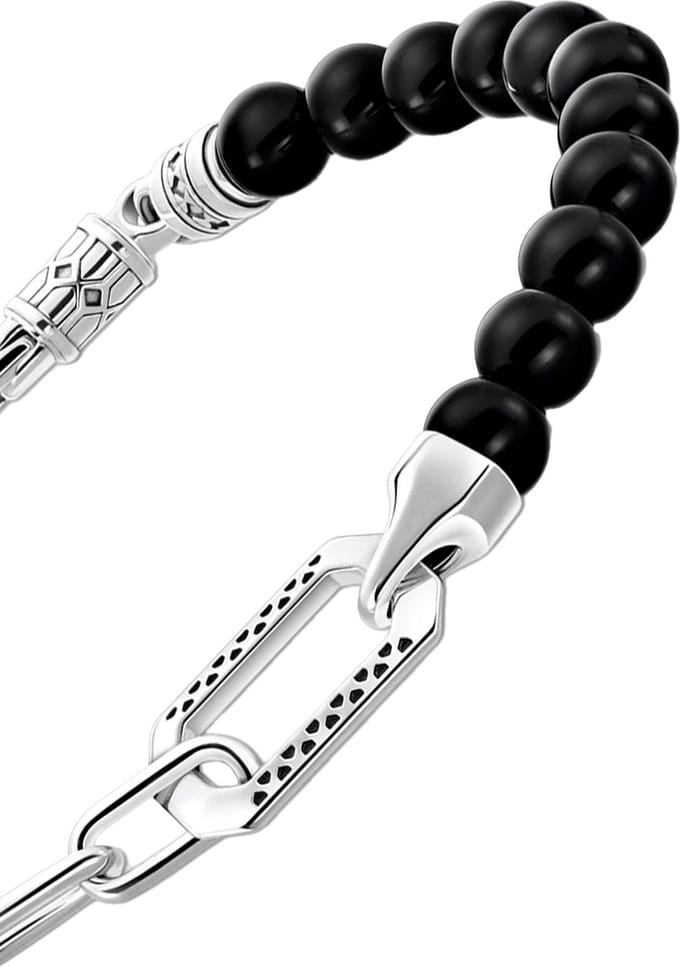 Thomas Sabo unisex armband 925 zilver onyx One Size 88707222