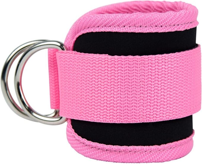 DW4Trading Enkelband met D-ring - Lifting Straps - 47x9 cm - roze