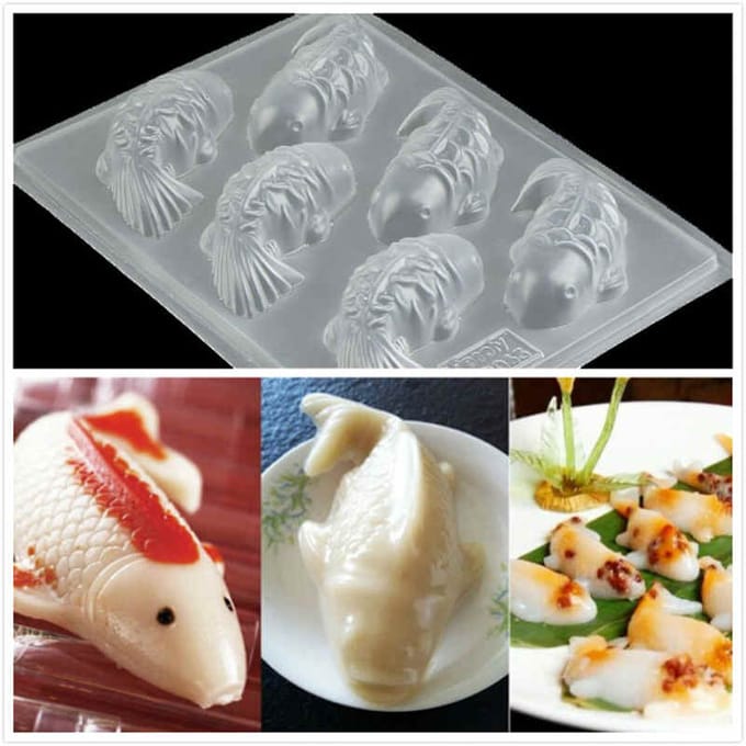 Moule à chocolat pour gâteau de poisson à la carpe 3D, pour gelée, Sugarcraft, gâteau de riz, outils de cuisson gray