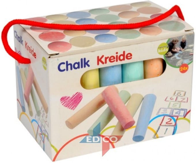 Stoepkrijt - 48x stuks - 5 kleuren - krijt - buitenspeelgoed