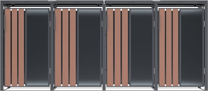 Westmann Status-4 Metalen Containerombouw voor 4 kliko's - Houtlook