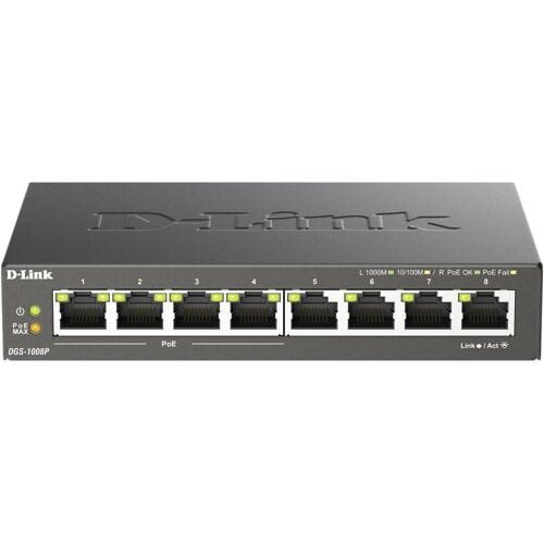 D-Link DGS-1008P/E DGS-1008P Netwerk switch 8 poorten 1 GBit/s PoE-functie