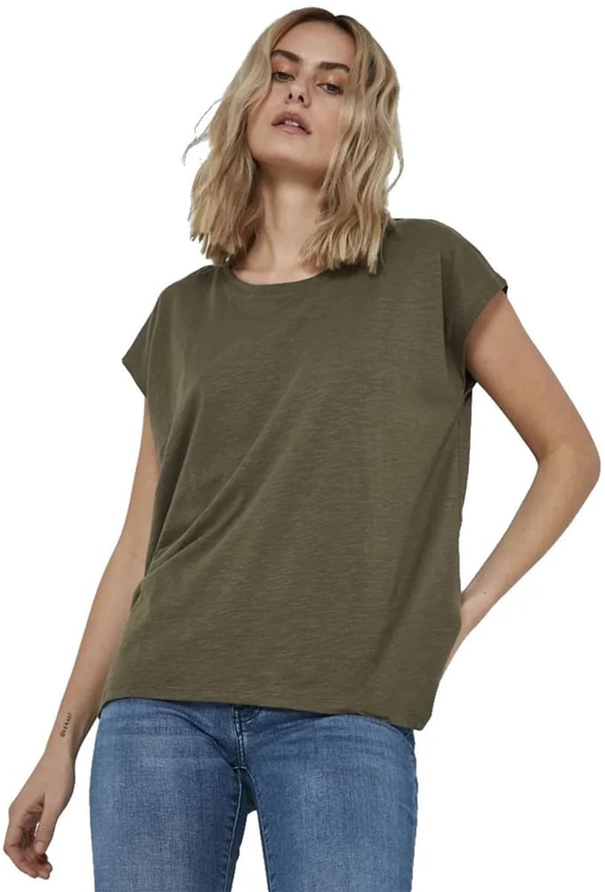 Noisy May Mathilde Loose Long T-shirt Met Korte Mouwen Grijs S Vrouw