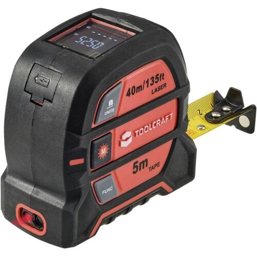 TOOLCRAFT 2-in-1 laserafstandsmeter max. 40 m met meetlint