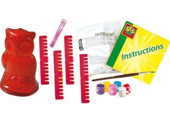 SES Creative - Hobby Pink - Gieten en Schilderen - Uil - Knutselen Meisjes - Sneldrogend - Vanaf 5 jaar