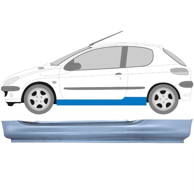 Volledige dorpel voor Peugeot 206 206+ 1998-2012 / Links