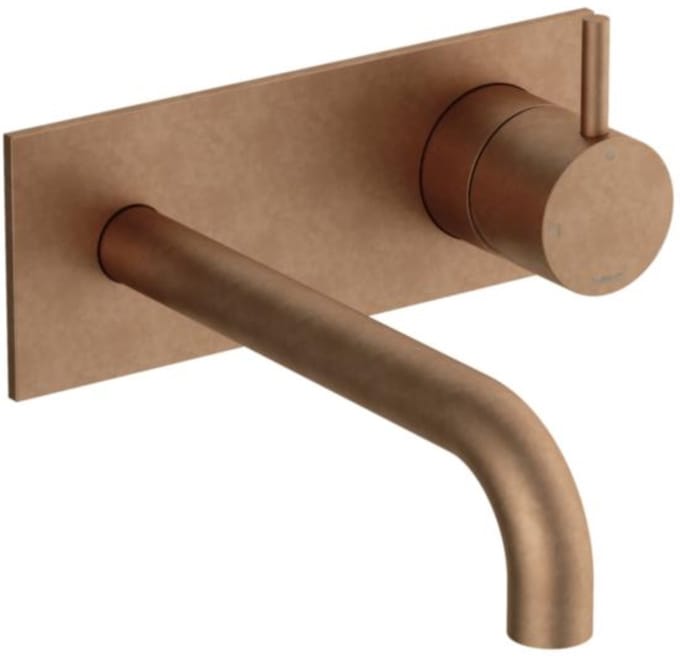 Hotbath Cobber CB106EXT18 afbouwdeel inbouw wastafelkraan met achterplaat en 18cm uitloop verouderd messing