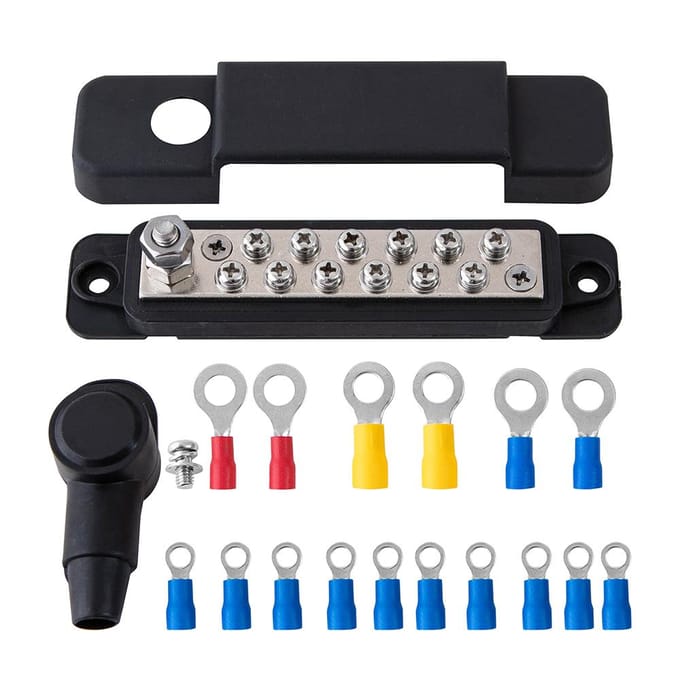12-weg Busbar Auto Marine Boot Stroomverdeel Terminalblok 150A Nominaal 12V gray