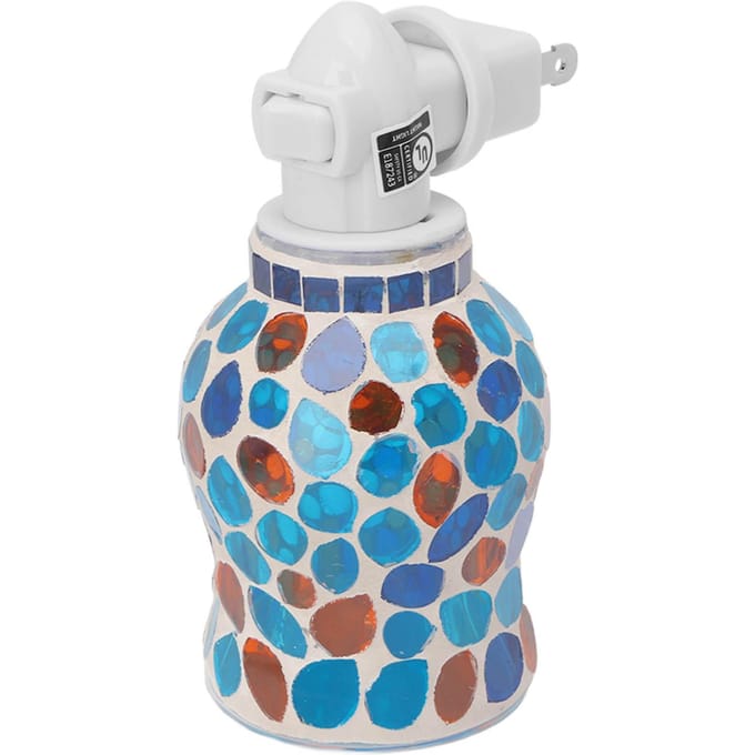 Mozaïek Plug-in Wax Smelter Handgemaakt Hoge Borosilicaatglas Wax Warmer Nachtlampje white
