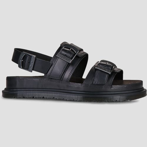Platte sandalen Dr. Martens San Two Strap Sandal Black Orleans