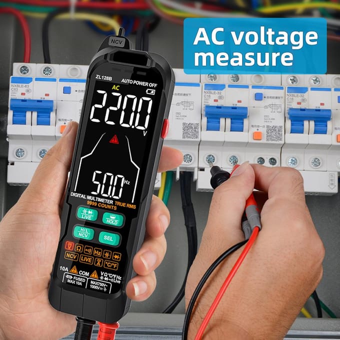 Multimètre numérique testeur professionnel compteur courant alternatif tension continue Multimetro ZL128B multicolore