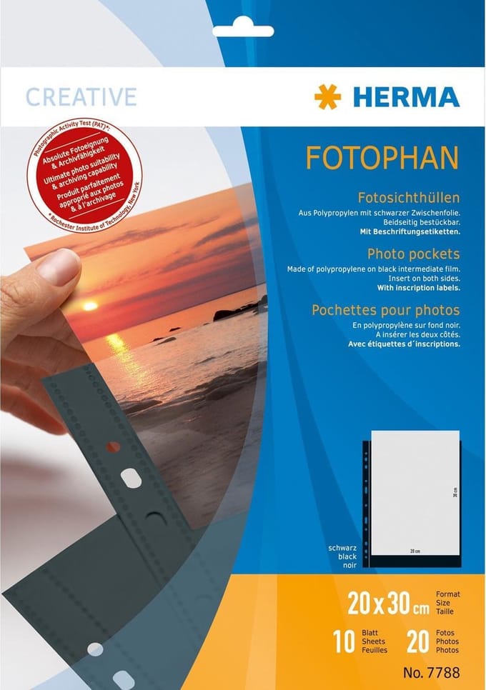 Herma fotophan 20x30 zwart 10 vel 7788