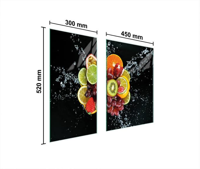 TMK ArtDeko Serie - Snijplank - 75x52 cm - Owoce - Glas